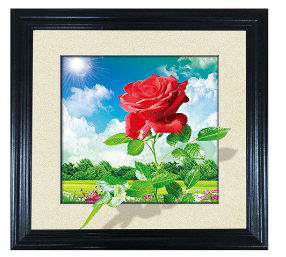 wholesale popular 5D lenticular flowers painting picture with black frame for home decoration