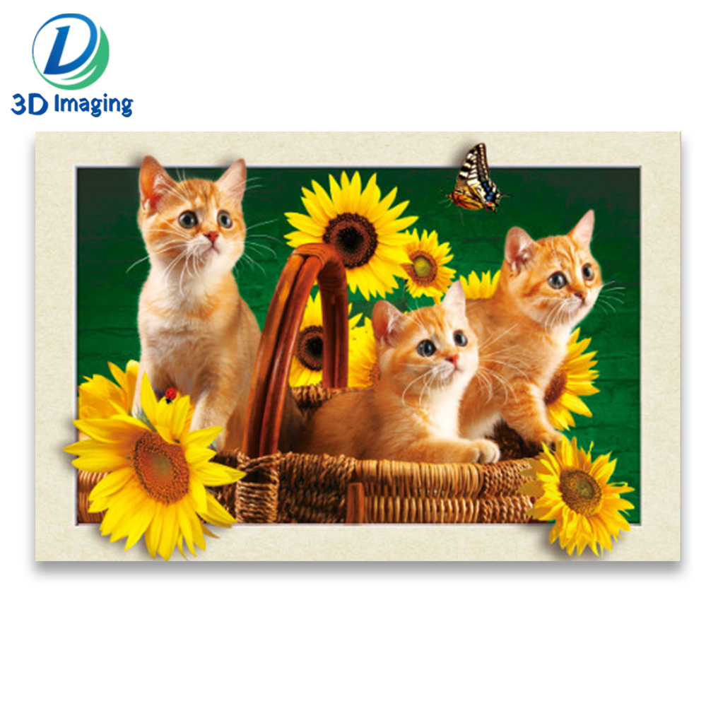 hot sales 3d picture of animal 3d lenticular picture of cat