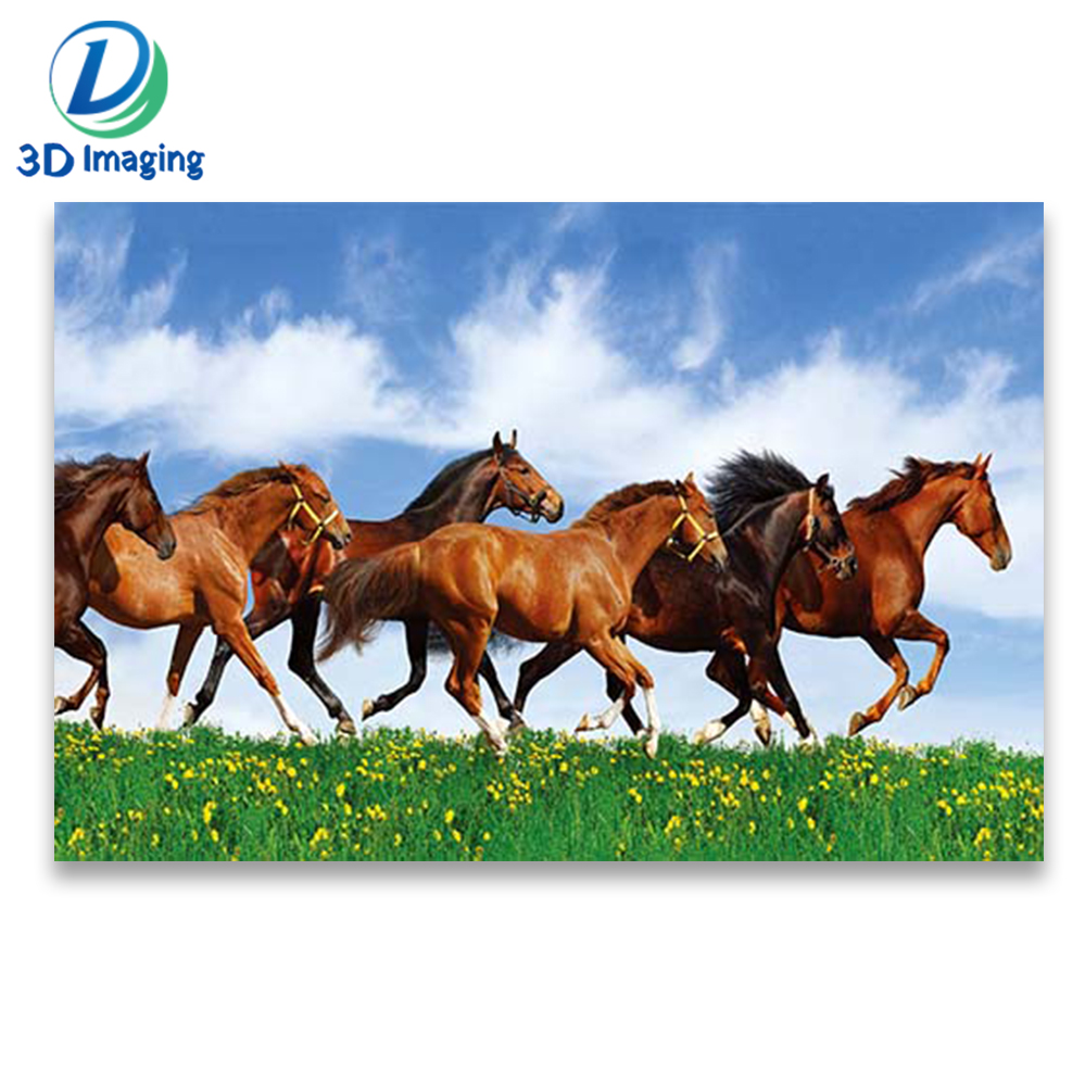 Hot selling 3d holographic photo with horse design various Lenticular plastic 3D picture