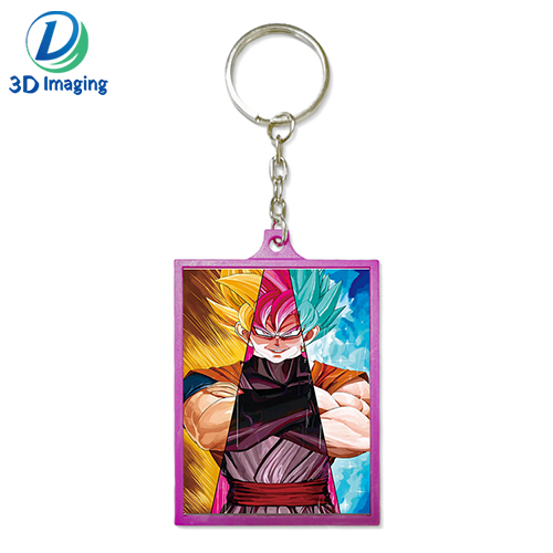 3D Lenticular Keychain Anime 3D Keyrings Printing Services For Promotional Gift